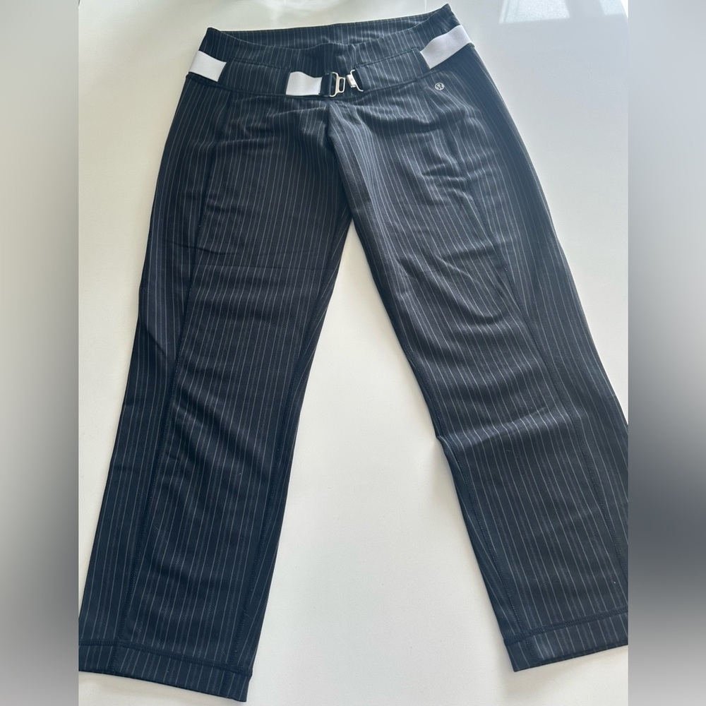 LULULEMON BLACK PINSTRIPE PANTS